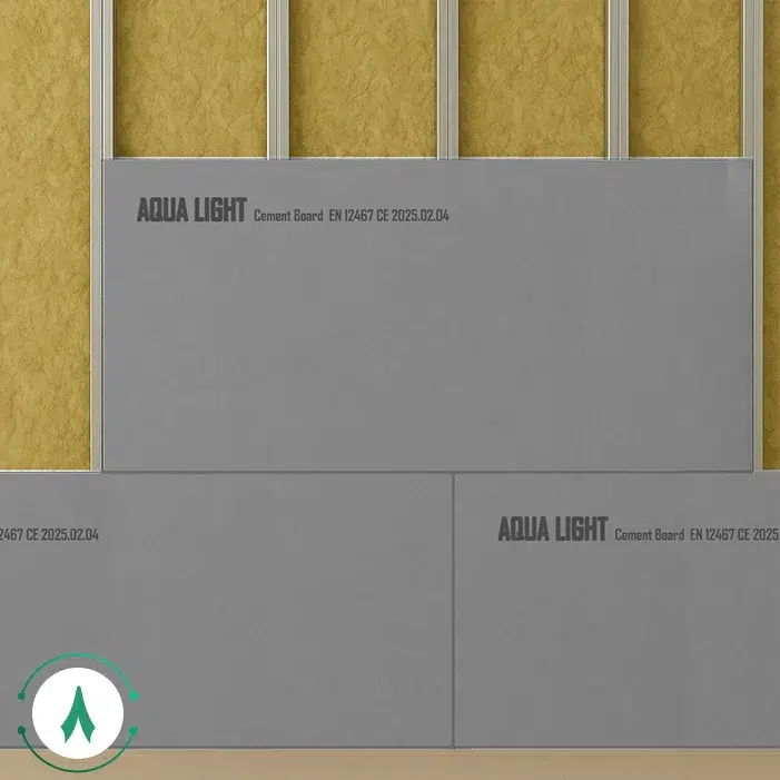 نمای کلی از نصب صفحات سیمانی آکوالایت در اجرای داخلی